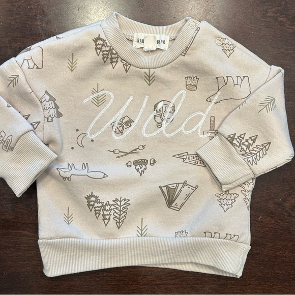 Rabbit + Bear Other - Wild Adventure Kids Sweatshirt - Beige